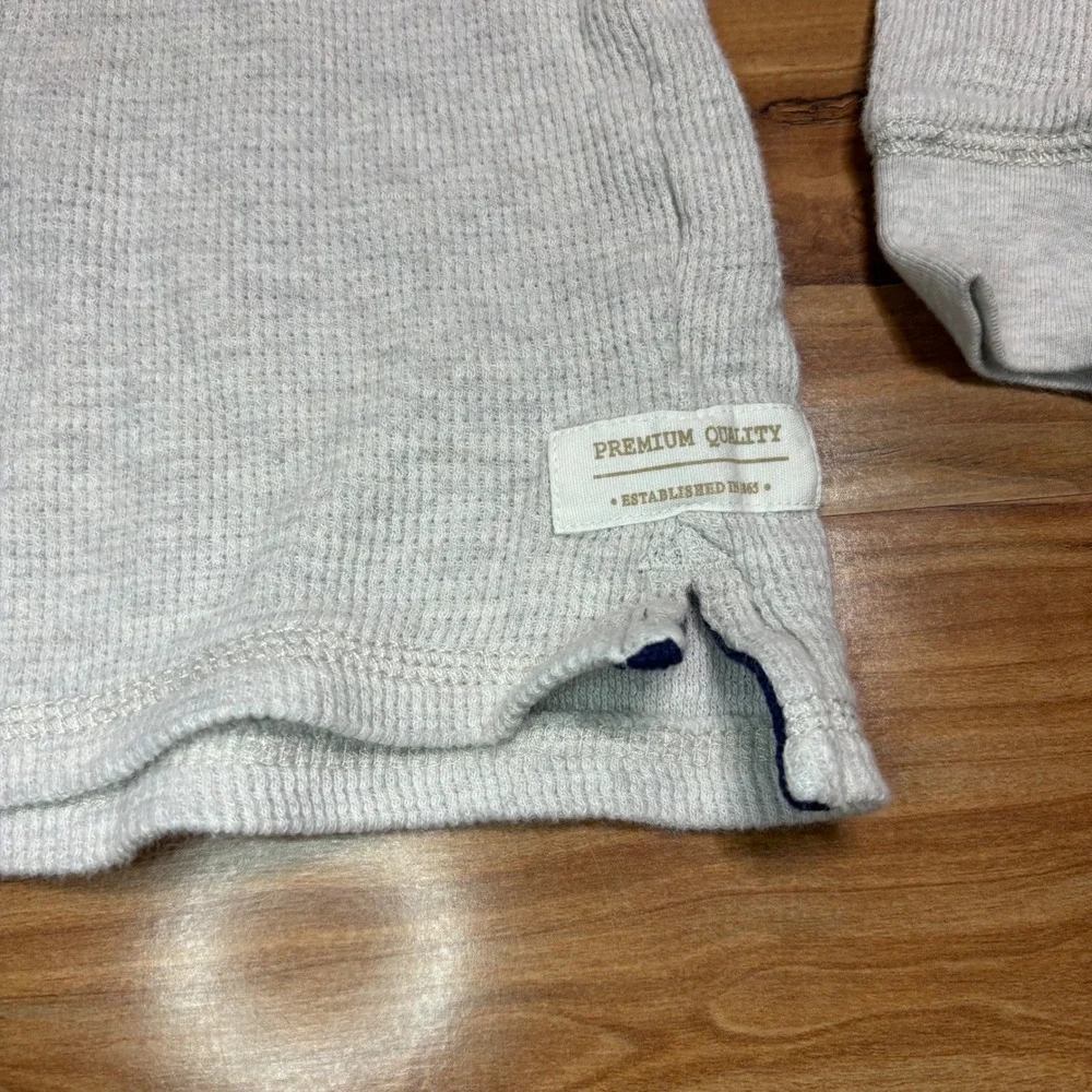 Carter's Henley Cream Shirt Long Sleeve Thermal Top Moose Kids Size 6‎